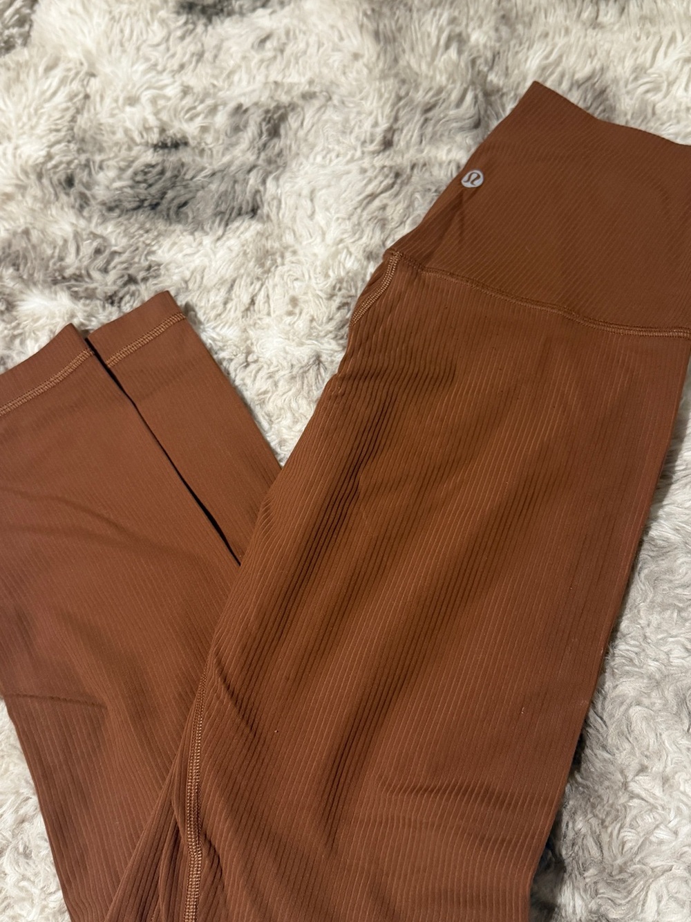 lululemon athletica Ribbed High-Rise Leggings in Chestnut Brown